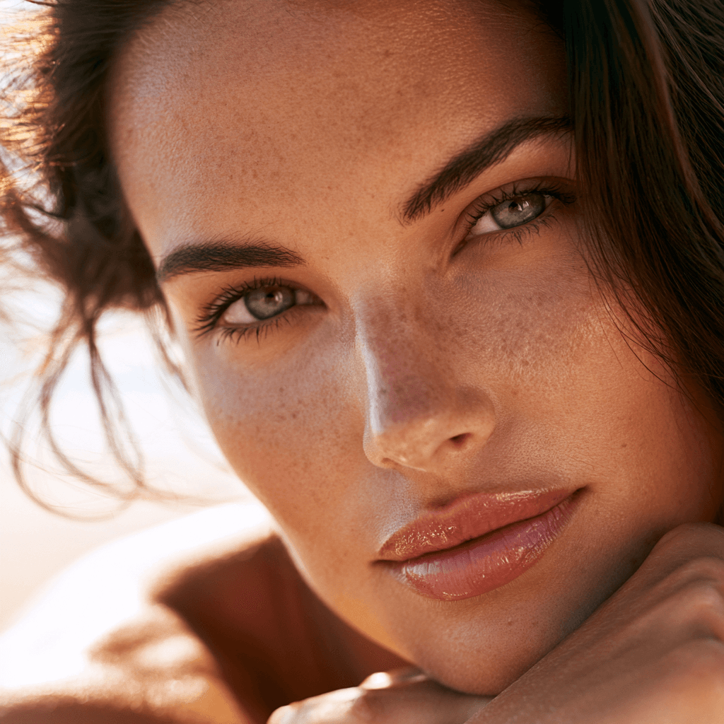 Close-up of glowing skin showing Profhilo bio-remodelling result