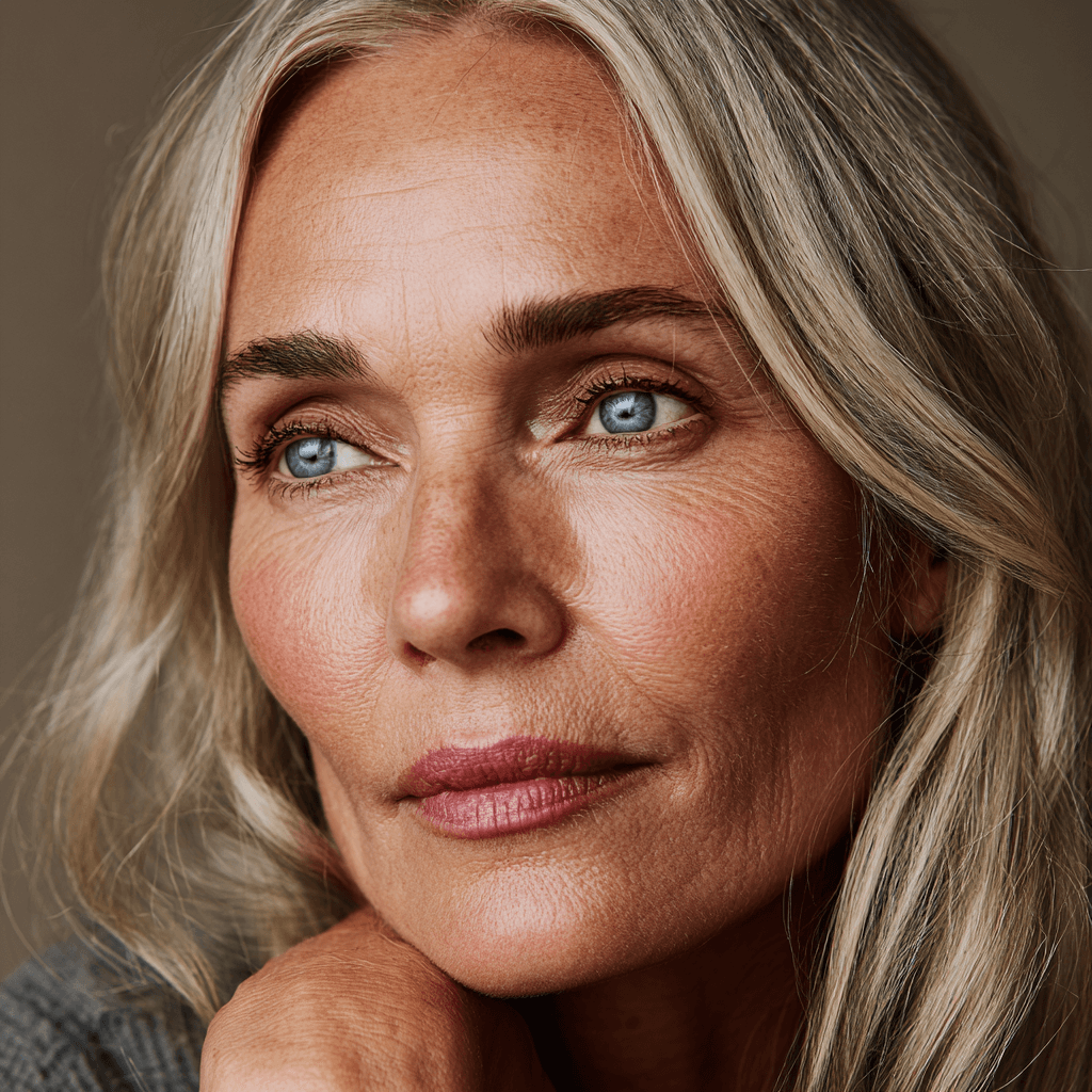 Mature woman with natural, unfrozen skin — the look Verse aims for with anti-wrinkle treatment